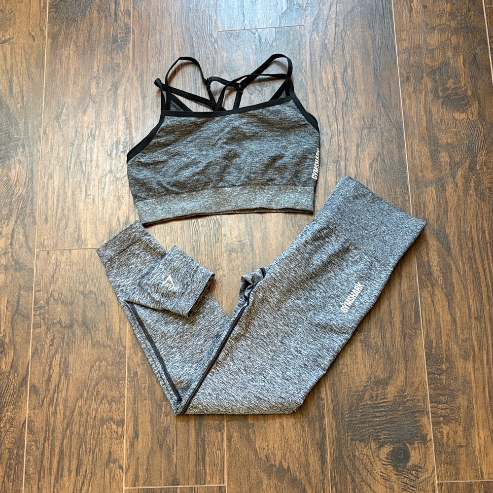 🆕Gymshark “Adapt” Marl Seamless Sports Bra And Leggings Set, Size Medium
